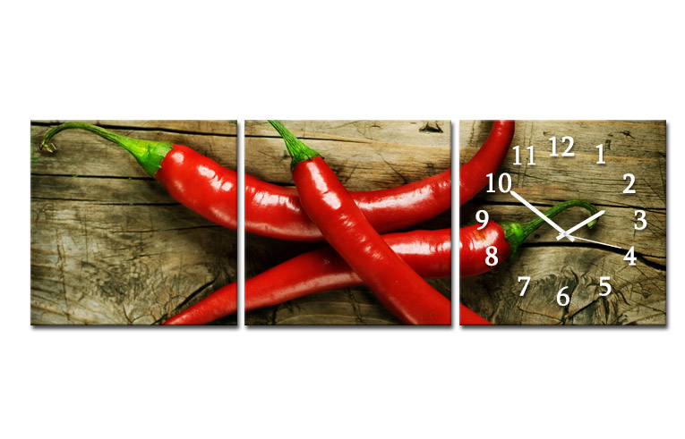 Hodiny jako obraz Chili papričky C306C Hodiny jako obraz Chili papričky C306C